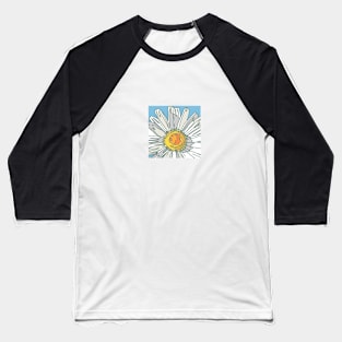 White Flower Baseball T-Shirt